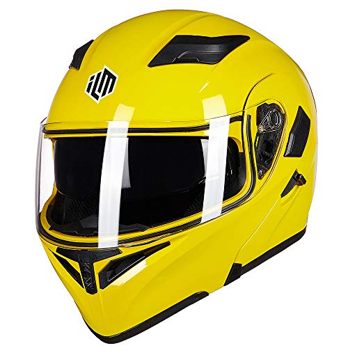 ILM Motorcycle Dual Visor Flip up Modular Full Face Helmet DOT 6 Colors Model 902 - Image 44