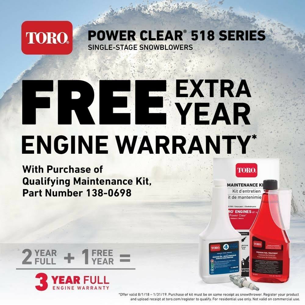 Toro Power Clear 518 ZE Snow Blower, 99cc, 4-Cycle, 18×22 - Image 5