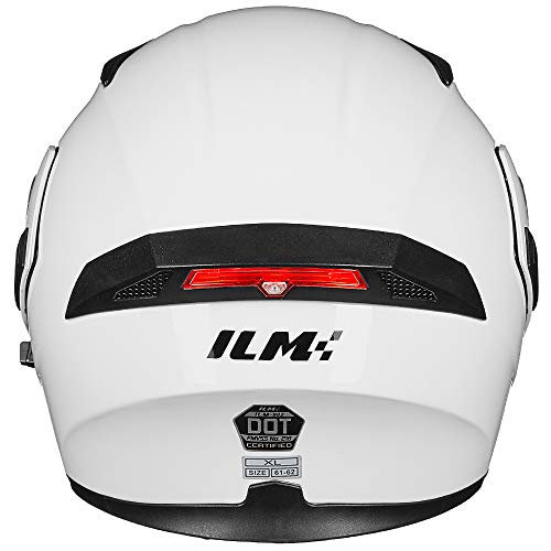 ILM Motorcycle Dual Visor Flip up Modular Full Face Helmet DOT 6 Colors Model 902 - Image 70