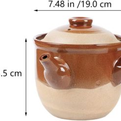 Alternative view of Traditional Chinese Medicine Casserole Retro Skillet Pottery Clay Chinese Medicine Pot Pitcher Teapot Stew Pot Ramen Gift,001,25x19cm (1 22×17.5cm)