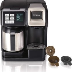 Hamilton Beach FlexBrew Trio 2-Way Single Serve Coffee Maker & Full 12c Pot, Compatible with K-Cup Pods or Grounds, Combo, Black and Stainless