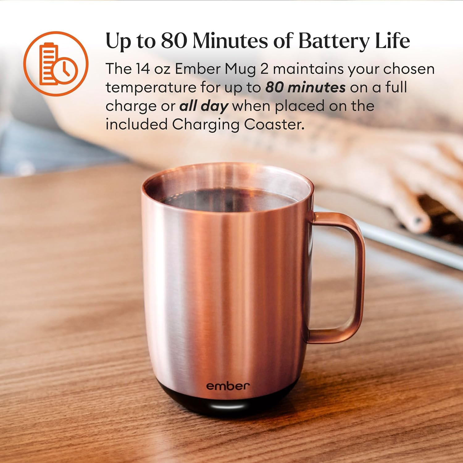 Ember Temperature Control Smart Mug 2, 14 Oz, App-Controlled Heated Coffee Mug with 80 Min Battery Life and Improved Design, White - Image 82