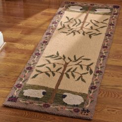 Park Designs Willow & Sheep Hooked Rug Runner