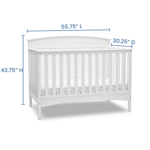 Delta Children Archer Solid Panel 4-in-1 Convertible Baby Crib – Greenguard Gold Certified, Bianca White - Image 5