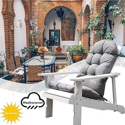 Alternative view of Adirondack Chair Cushion, High Back Indoor Outdoor Patio Tufted Lounge Cushion, Waterproof & Uv-Resistant Seat Pads for Patio Lawn Furniture,Gray