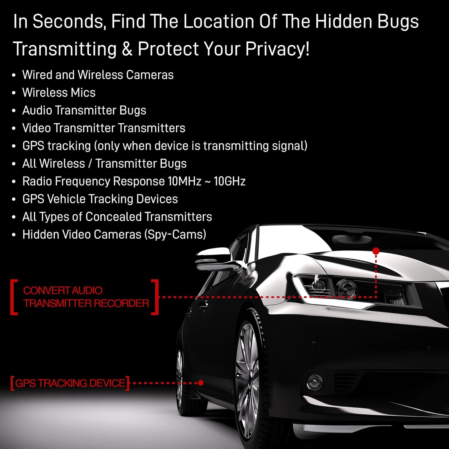 SPYFINDER PRO Hidden Spy Camera Detector – Hidden Camera Tracking Scanner & Hidden Devices Detector – Anti Spy Detector Portable – Personal Video Cam Tracker – Detect Covert Video Camera - Image 2