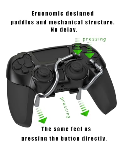 EXknight Leverback FPS Mechanical Paddles Attachment, Back Buttons Gaming Paddles for PS5 Controller (Black) - Image 3