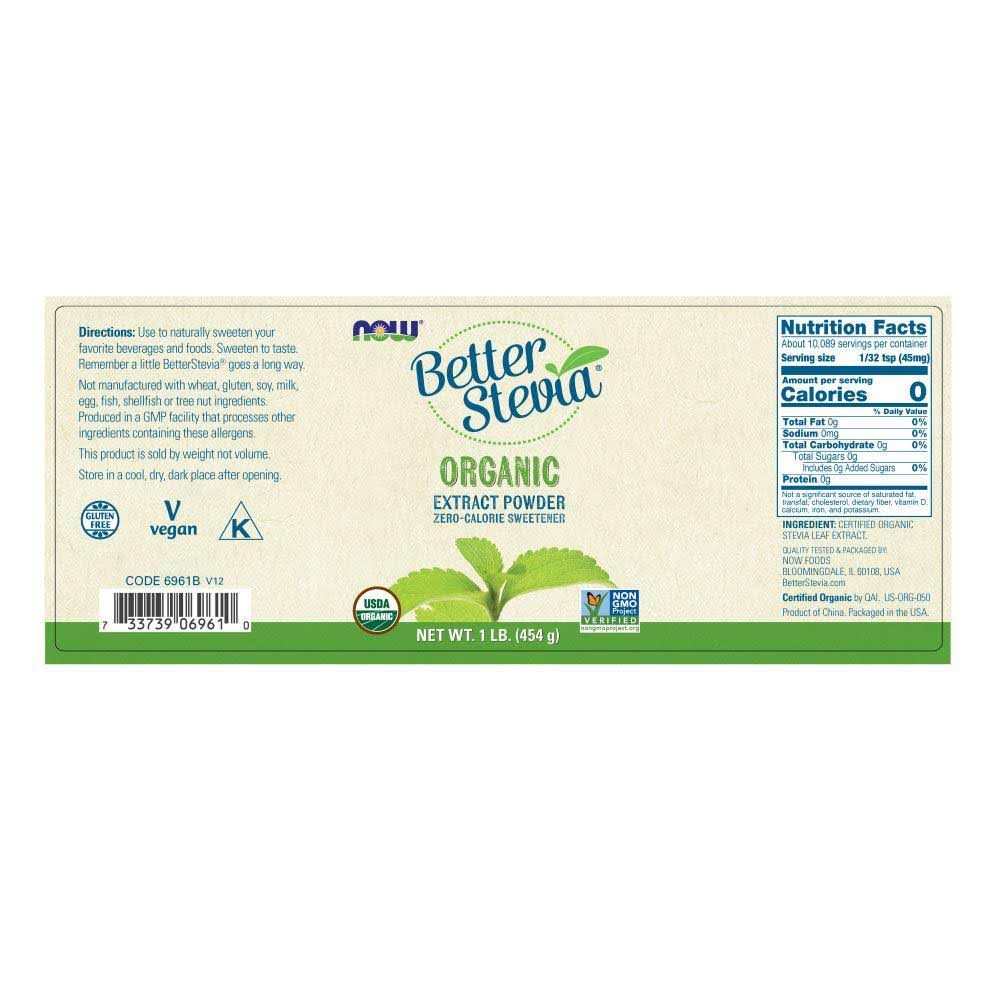 Now Foods Better Stevia Extract Powder – 1 lb tub - Image 5