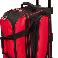 Ebonite Transport II 2-Ball Roller Bowling Bag, Red