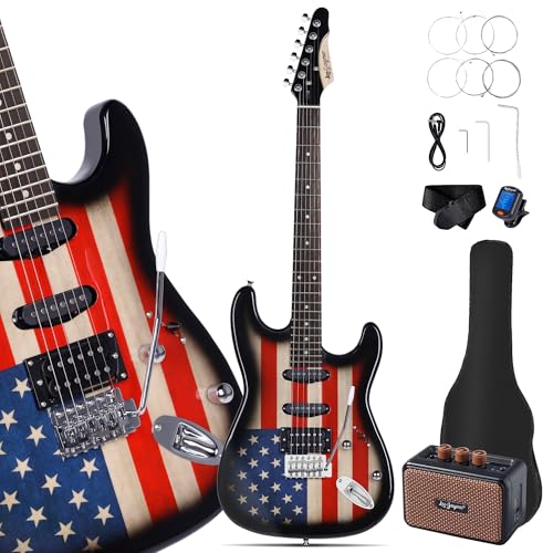 Leo Jaymz 39 Full Size ST Style Electric Guitar Starter Kit with SSH Pickup, 5W Portable Amp, Tuner, Gig Bag, Strap & Accessories (Violet Ocean) - Image 24