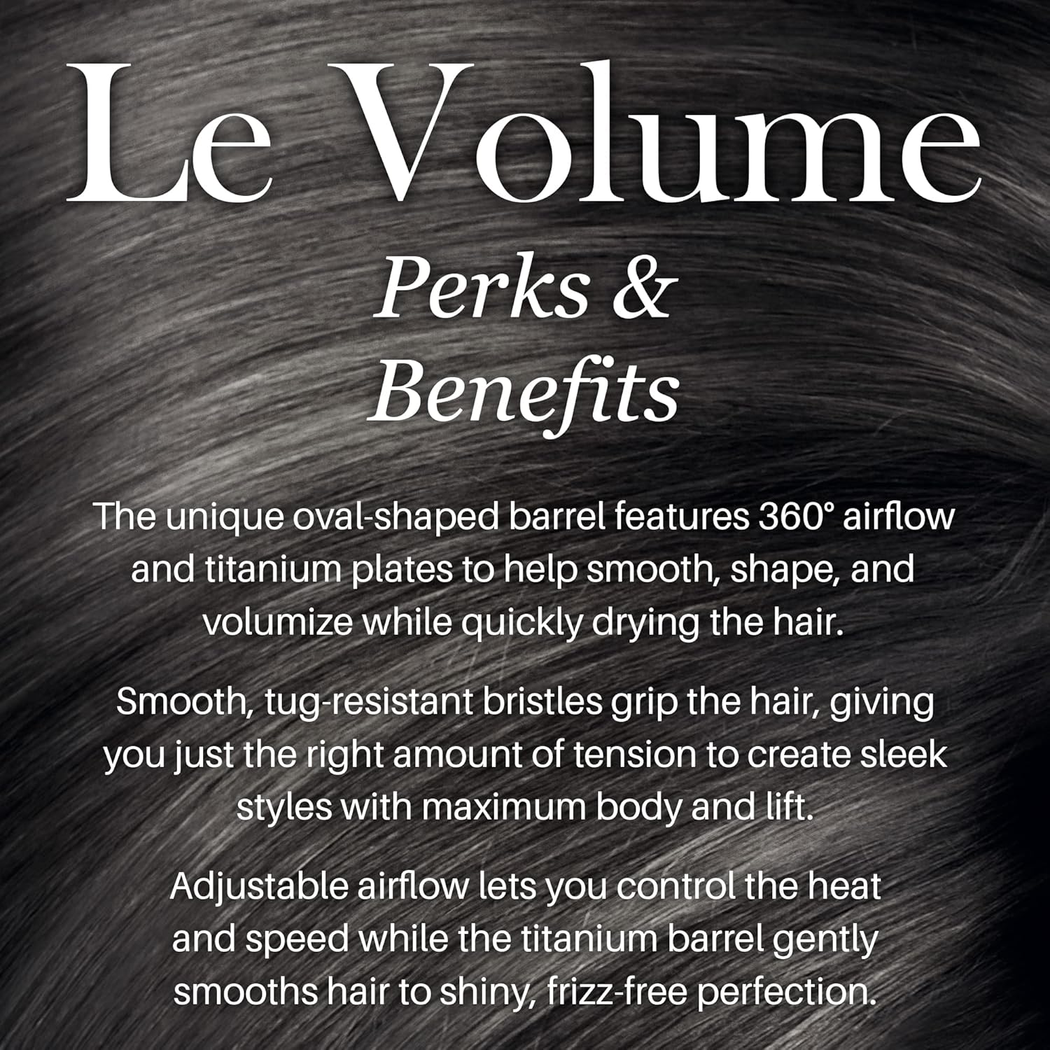 L’ANGE HAIR Le Volume 2-in-1 Titanium Brush Dryer Black | 75MM Hot Air Blow Dryer Brush in One with Oval Barrel | Hair Styler for Smooth, Frizz-Free Results for All Hair Types - Image 4