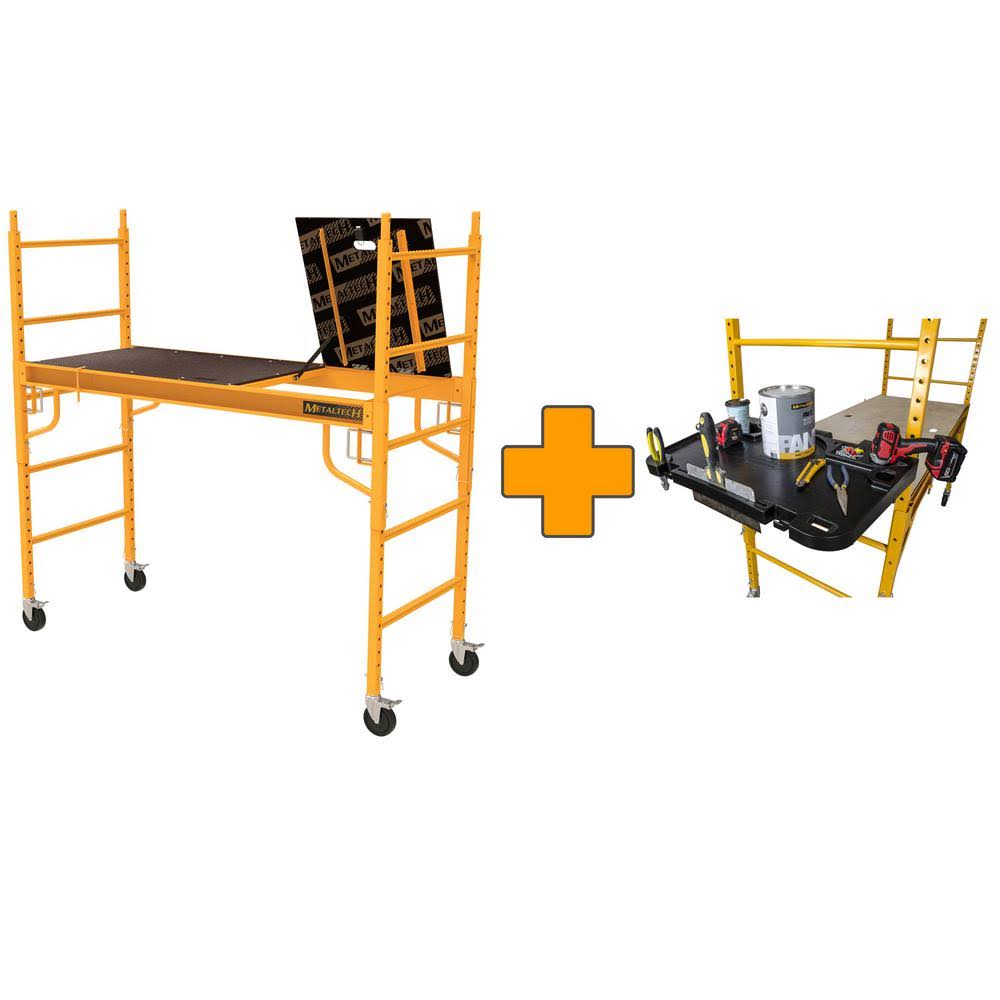 Metaltech Safeclimb 6 ft. x 6.15 ft. x 2.5 ft. Baker Style Scaffold 1100 lbs. Capacity with Tool Tray