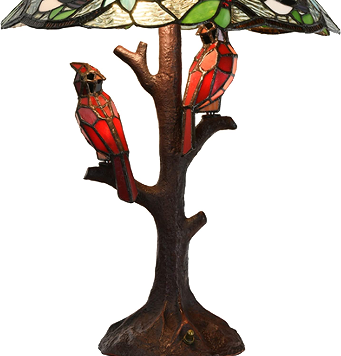 River of Goods 24 Cardinal Triple-Lit Stained Glass Table Lamp - Image 4