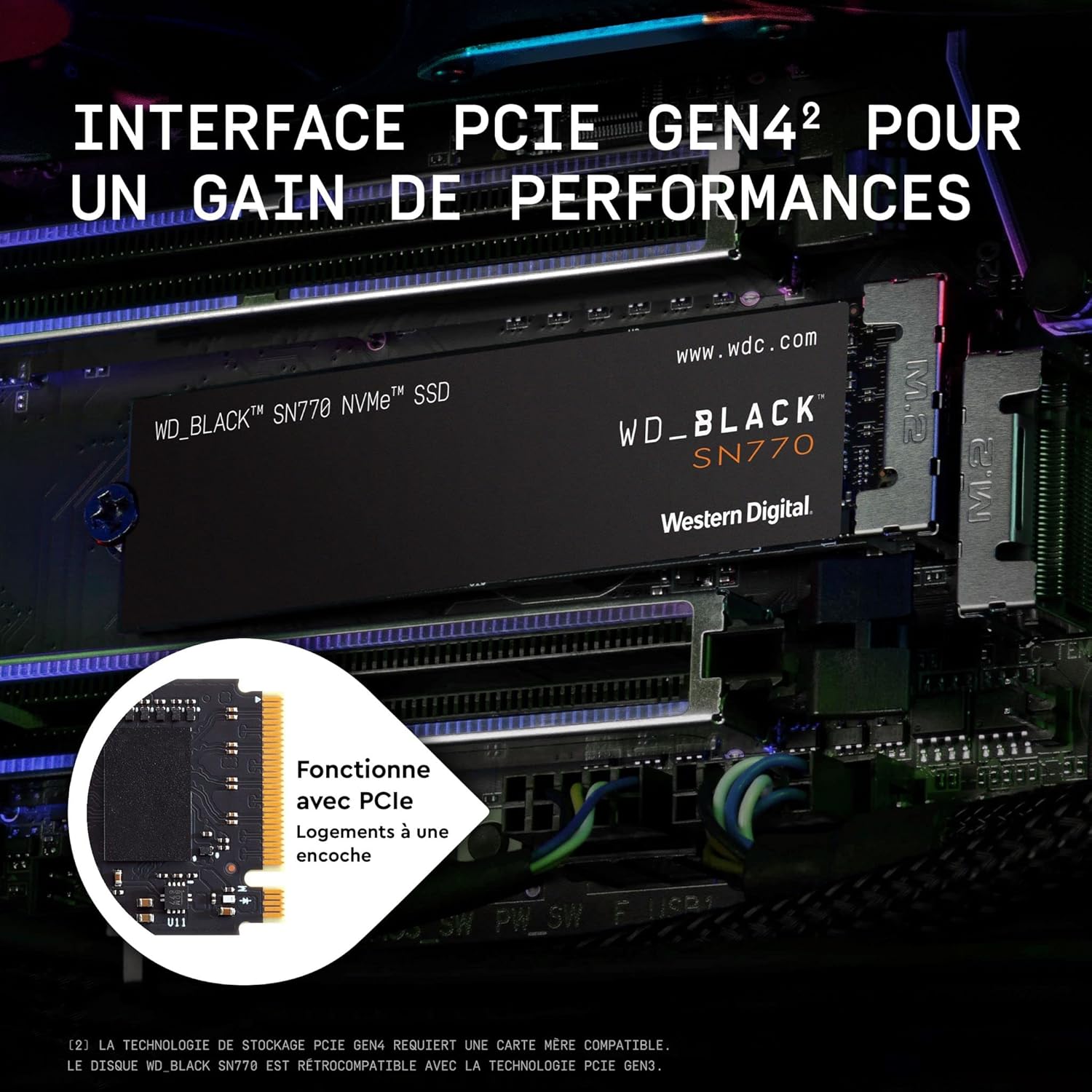 WD_BLACK 2TB SN770 NVMe Internal Gaming SSD Solid State Drive – Gen4 PCIe, M.2 2280, Up to 5,150 MB/s – WDS200T3X0E - Image 3