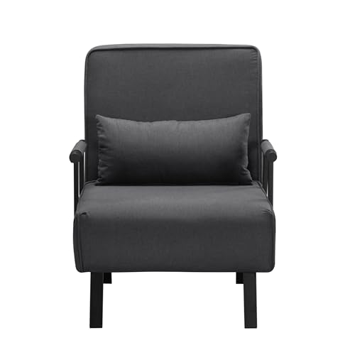 3 in 1 Sleeper Sofa Bed, Futon Sofa Bed for Living Room with Side Pocket, Black Sleepers Sofa Couch with Pullout Bed, Convertible Love Seat Sleepers Bed for Living Room, Bedroom, Small Space - Image 20