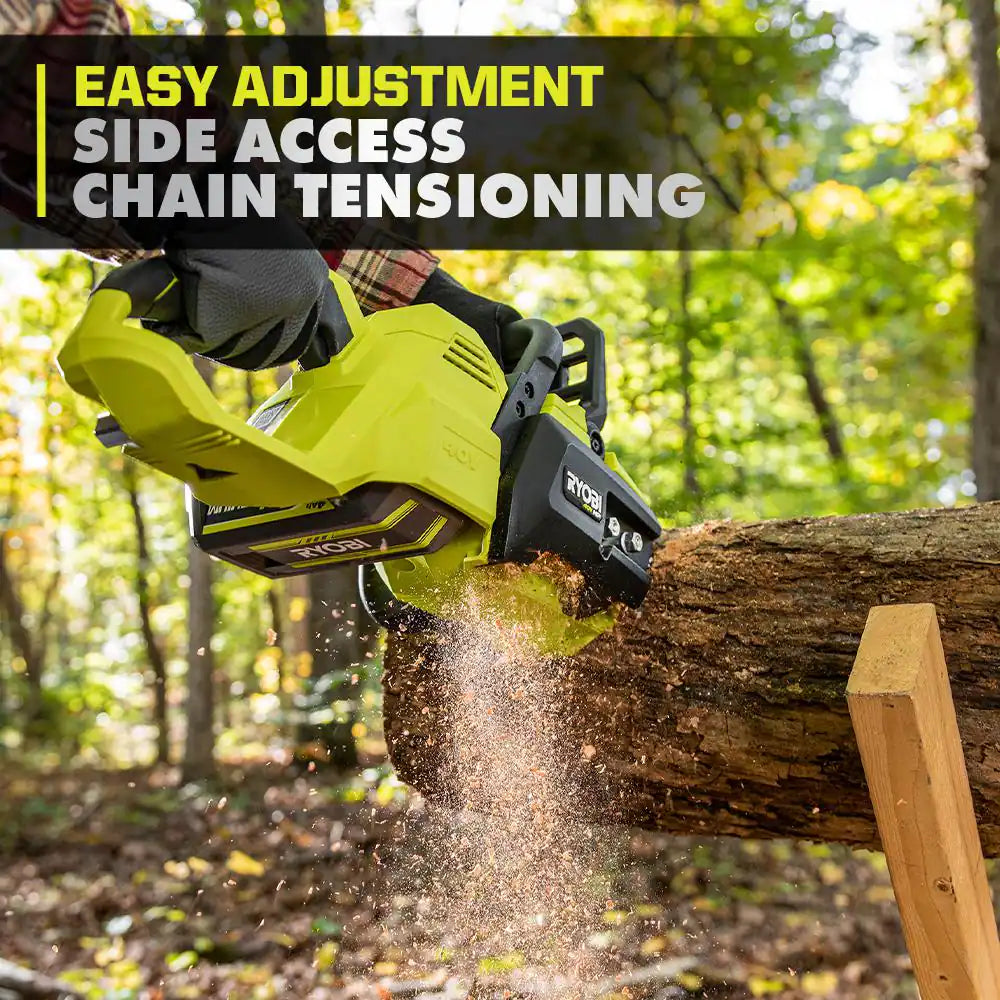 RYOBI RY405010BTL 40V HP Brushless 14 in. Cordless Battery Chainsaw (Tool Only) - Image 7