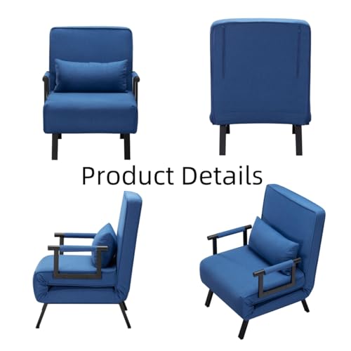 3 in 1 Sleeper Sofa Bed, Futon Sofa Bed for Living Room with Side Pocket, Black Sleepers Sofa Couch with Pullout Bed, Convertible Love Seat Sleepers Bed for Living Room, Bedroom, Small Space - Image 36