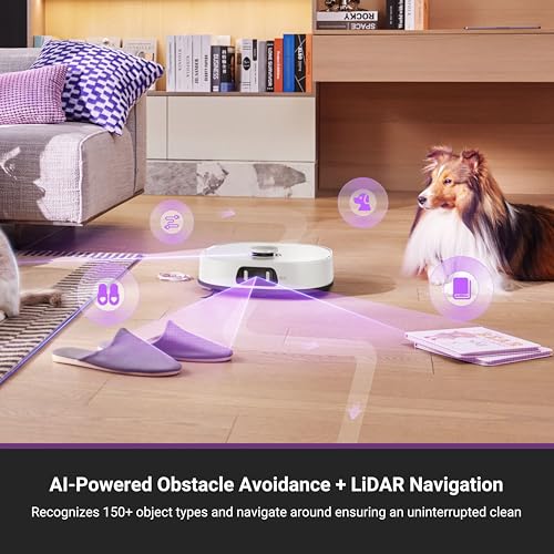 Eureka J15 Pro Ultra Robot Vacuum and Mop with Self Emptying Base, 16,200 Pa Suction, Flex-Arm Design Mop, Auto Mop Hot Water Washing & Hot Air Drying, Anti-Tangle, AI Obstacle Avoidance, Black - Image 10