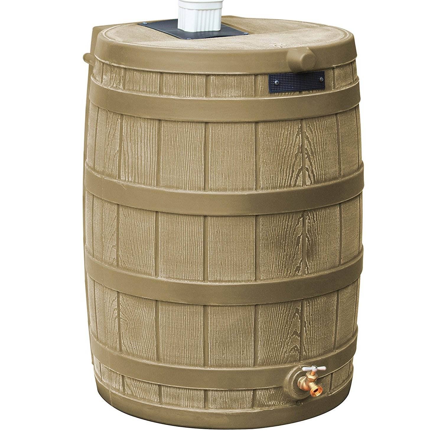 Good Ideas Rain Wizard 50 Gallon Rain Barrel Water Collector, Khaki (2 Pack) - Image 7