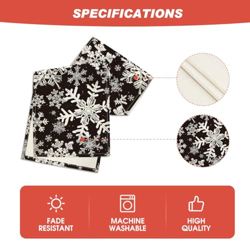 Artoid Mode Navy Blue Snowflakes Christmas Table Runner, Seasonal Winter Holiday Kitchen Dining Table Decoration for Home Party Decor 13×72 Inch - Image 29