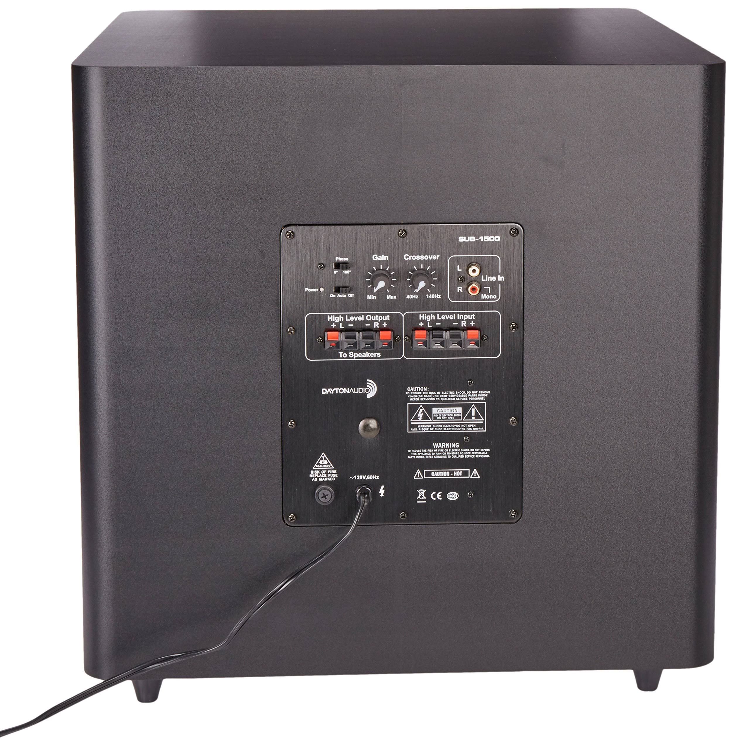 Dayton Audio SUB-1500 Subwoofer – 15×22 – Black - Image 3