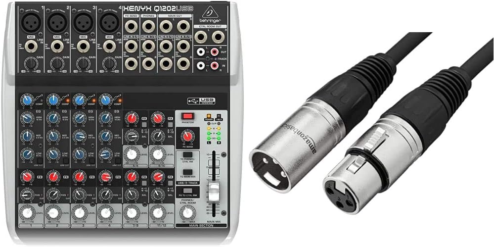 Behringer XENYX Q1202USB Premium 12-Input 2-Bus Mixer with XENYX Mic Preamps and Compressors, British EQ and USB/Audio Interface