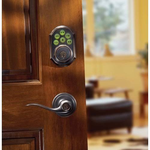 Kwikset 909 SmartCode Electronic Deadbolt Featuring SmartKey in Satin Nickel - Image 4