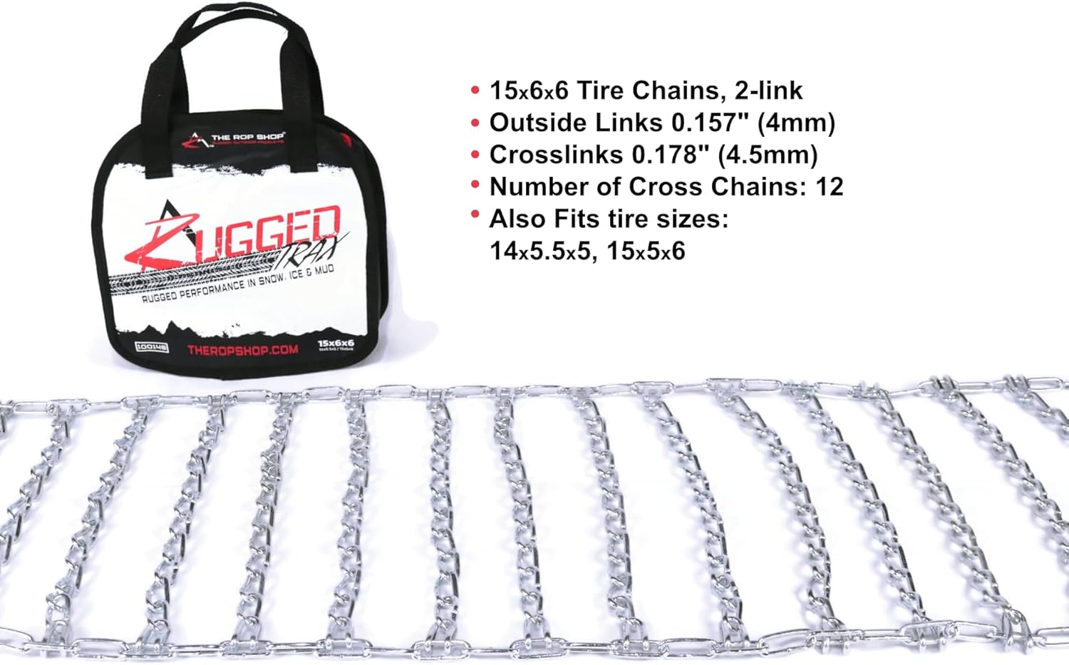 The ROP Shop Pair of 2 Link Tire Chains & Tensioners 23×10.5×12 for Snow Blowers, Lawn & Garden Tractors, Mowers & Riders, UTV, ATV, 4-Wheelers, Utility Vehicles - Image 3