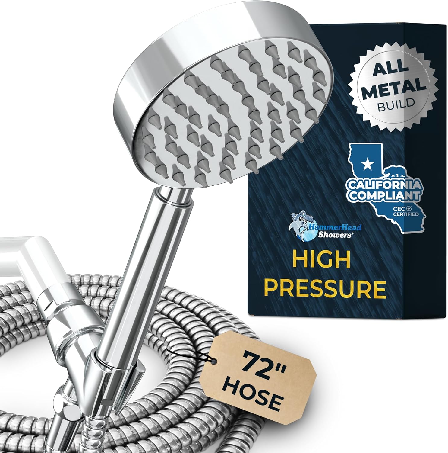 HammerHead Showers? Solid Metal LOW FLOW Handheld Shower Head with Hose and Brass Holder – OIL RUBBED BRONZE ?C Water Saving 1.75 GPM Detachable Shower Head – Adjustable Shower Wand Bracket & 6ft Hose - Image 16