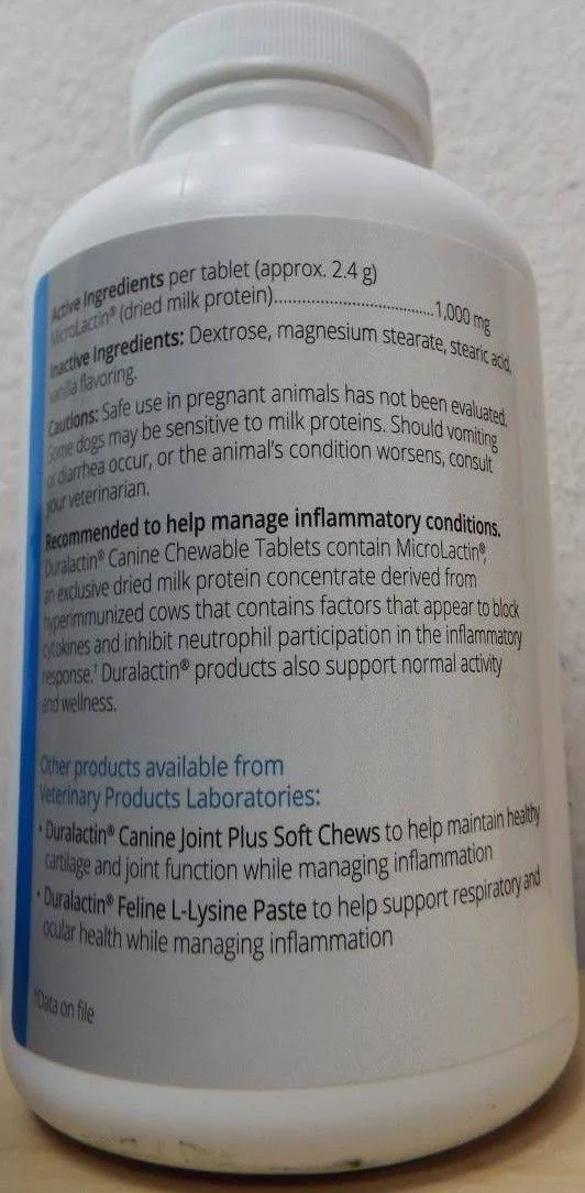 Duralactin Canine 180 Chewable Tablets - Image 4