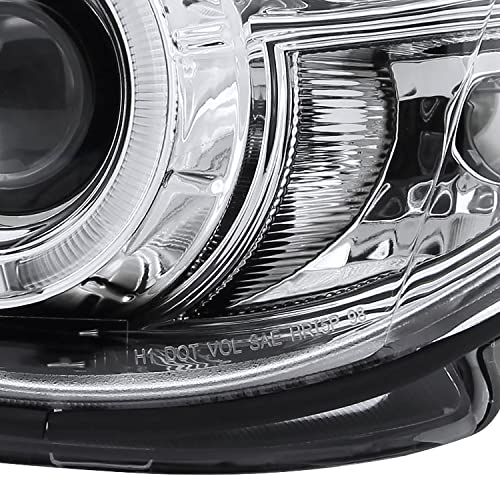 SPEC-D TUNING Dual Halo LED Projector Headlights Glossy Black Housing Smoke Lens Compatible with 2002-2003 Subaru Impreza, Left + Right Pair Headlamps Assembly - Image 9