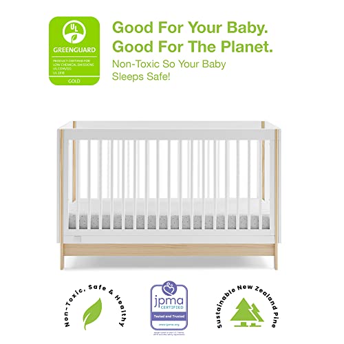 GAP babyGap Tate 4-in-1 Convertible Crib – Greenguard Gold Certified, Bianca White/Natural - Image 5