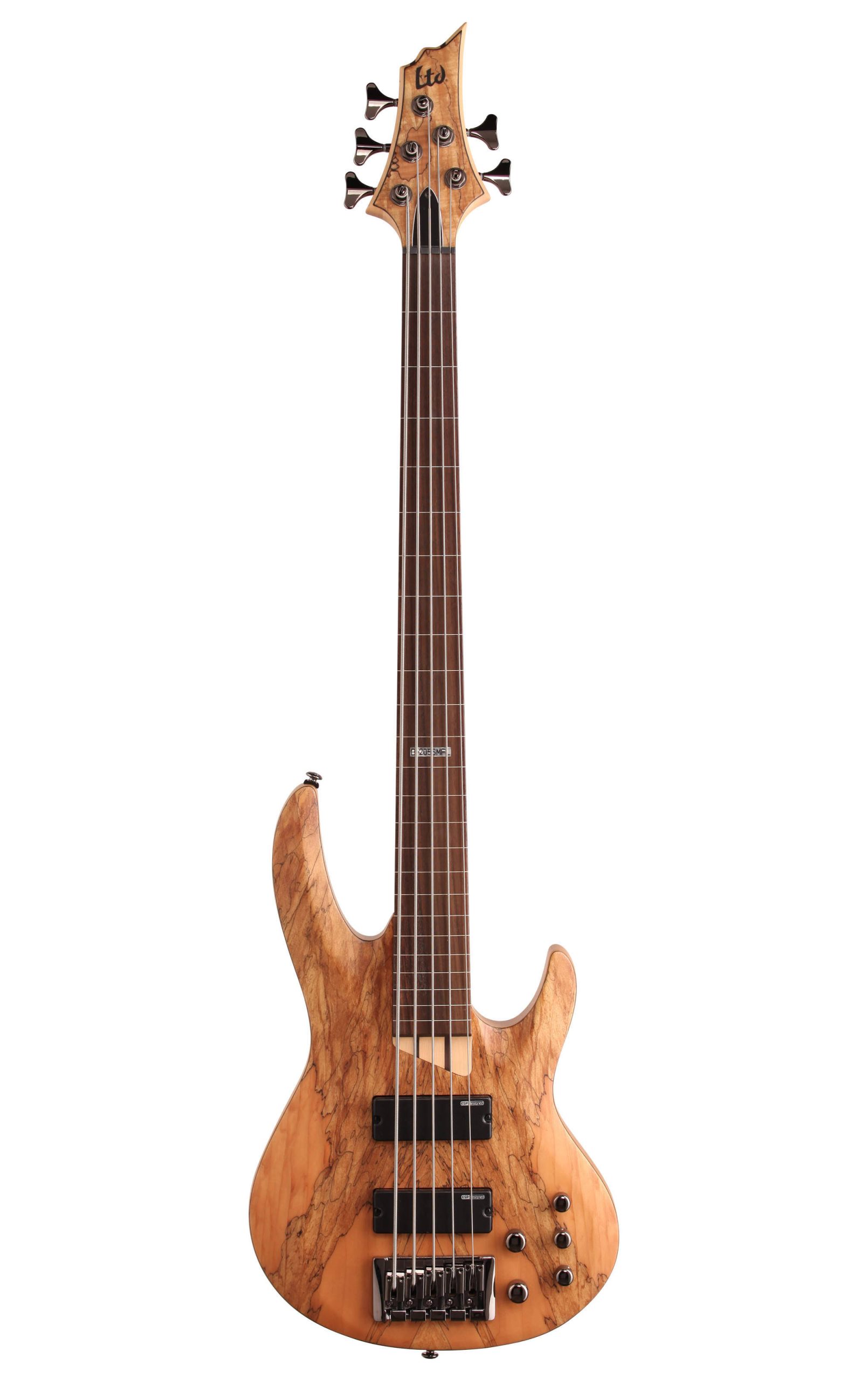 ESP LTD B-205 Fretless Spalted Maple Natural Satin 5 String Bass
