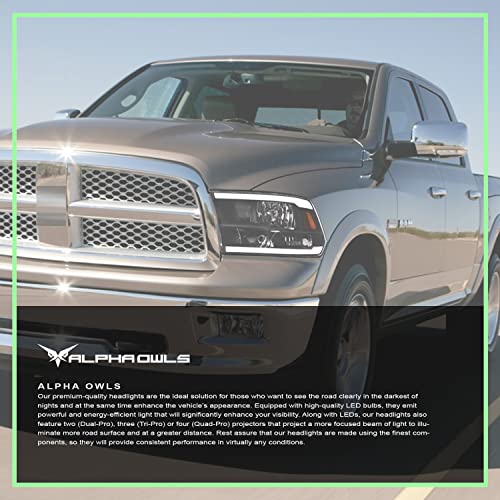 Alpha Owls 8710401 Crystal Headlights With Switchback Sequential LED Light Bar & Startup Light – Black Amber Fits 2009-2018 Dodge Ram 1500 2500 3500/2019-2023 Classic Halogen Models - Image 42