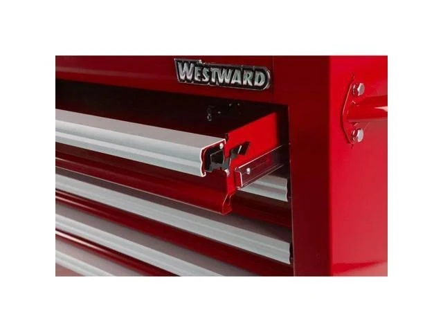 Westward 15-1/2×22 Side Cabinet, 7 Drawers, Red, 32H864 - Image 2