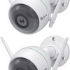EZVIZ Security Camera Outdoor 1080P WiFi, 100ft Night Vision, Weatherproof, Smart Motion Detection Zone, 2.4GHz WiFi Only(C3WN, 2 Packs)