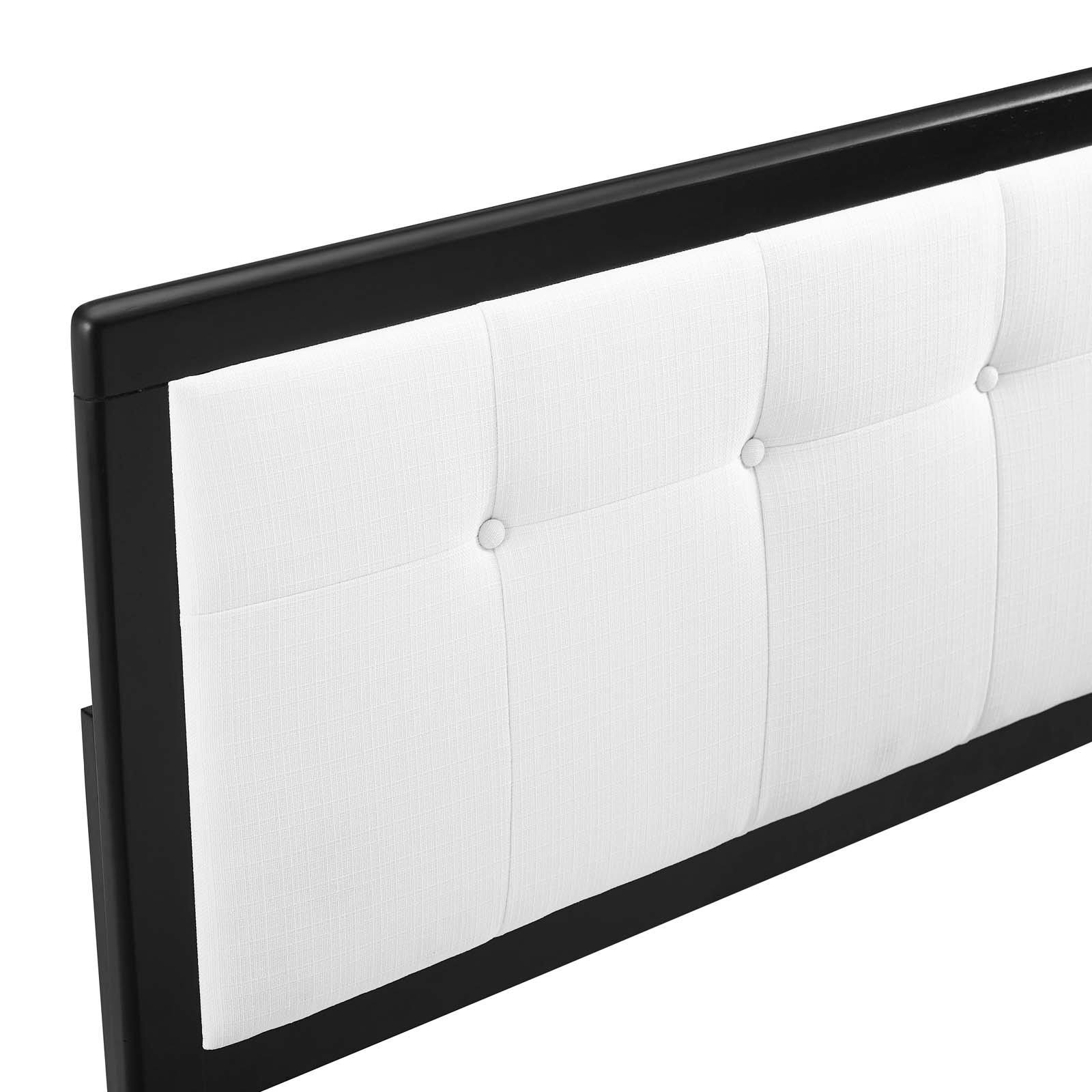 Modway Draper Tufted Queen Fabric and Wood Headboard – Walnut Charcoal - Image 8