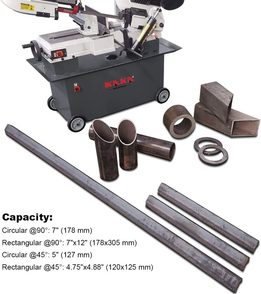 KAKA Industrial Metal Horizontal Band Saw 7×12 Capacity BS-712N with 1.5HP motor - Image 6