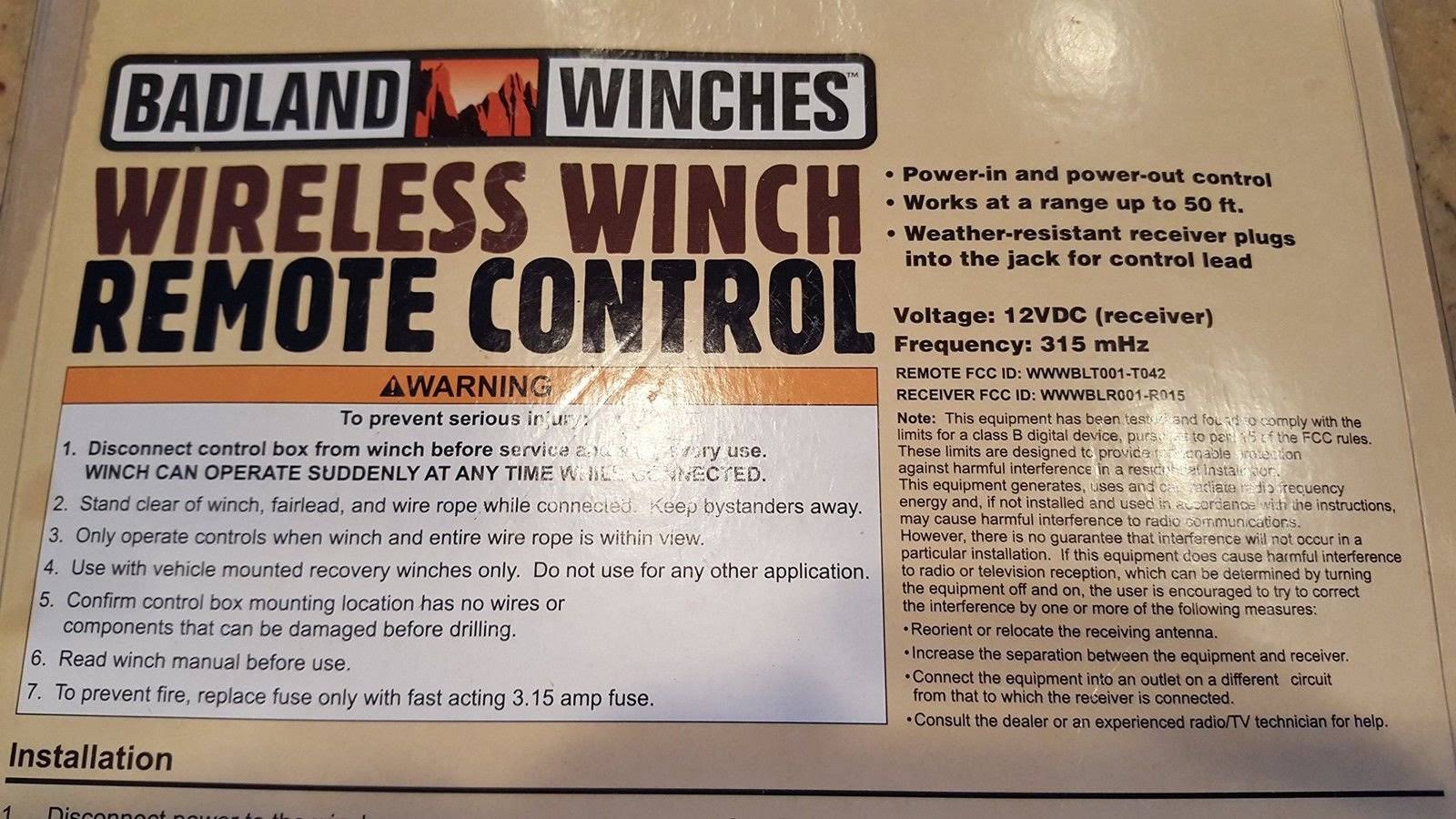 Badland 69229 Wireless Winch Remote Control - Image 3