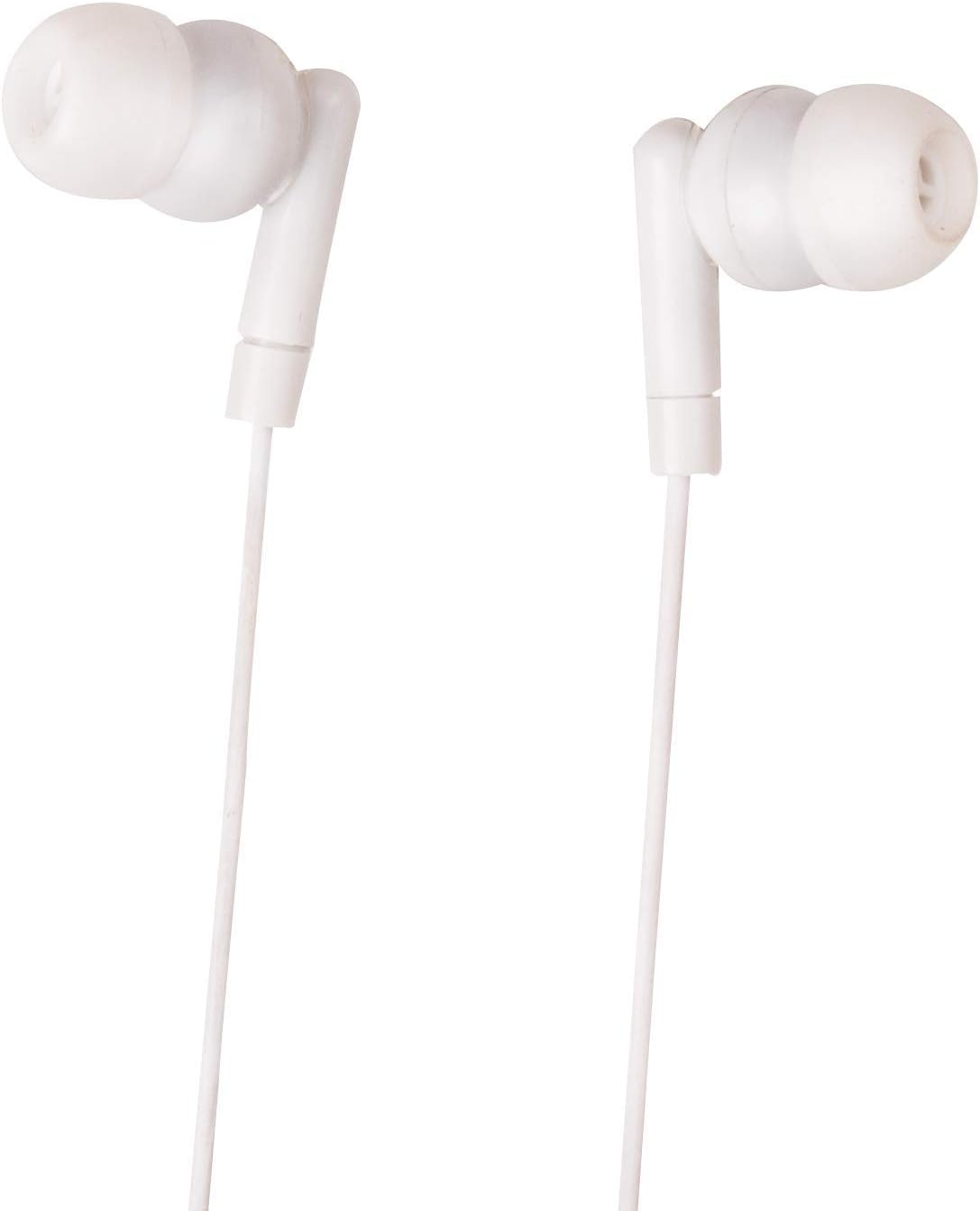 JustJamz Pearl Basic White Headphones 3.5mm Disposable Earphones Bulk Earbuds for Kids and Adults 50 Pack Pack of 2 - Image 4