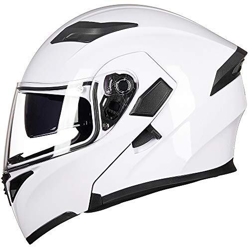 ILM Motorcycle Dual Visor Flip up Modular Full Face Helmet DOT 6 Colors Model 902 - Image 52