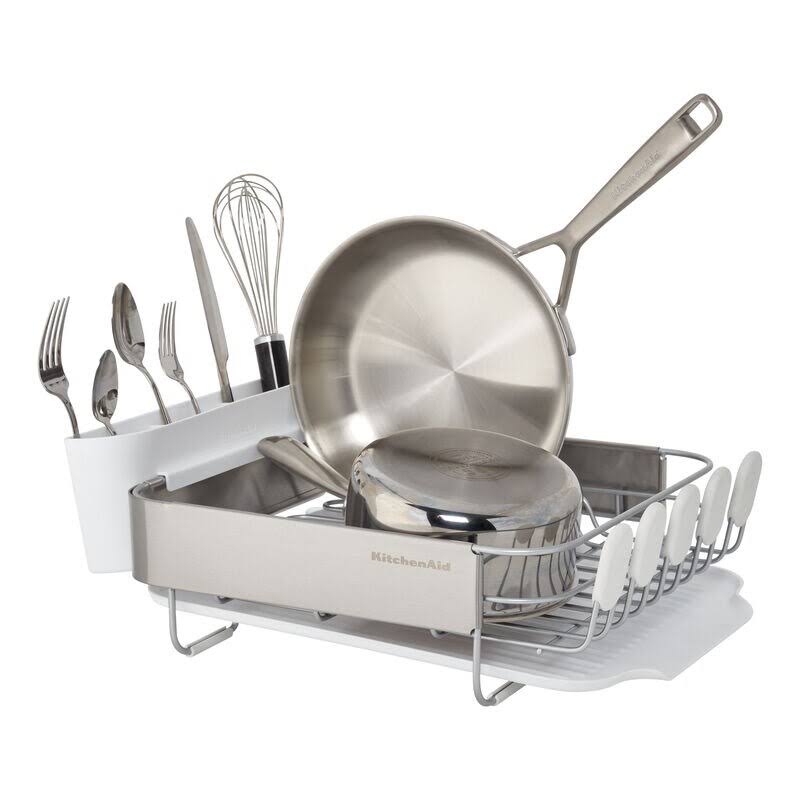 KitchenAid Compact Stainless Steel Dish Rack, 16.06-Inch, Black - Image 10