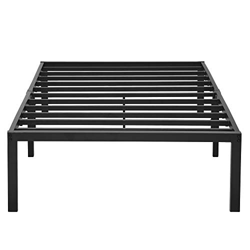 PrimaSleep 18 Inch Tall Heavy Duty Steel Slat Bed Frame/Anti-Slip Support/Easy Assembly Mattress Foundation/No Noise/No Box Spring Needed/Full/Black - Image 2