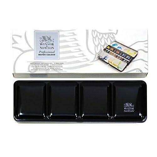 Winsor u0026 Newton : Professional Watercolour : Lightweight Metal Sketchers Box Set : 24 Half Pans - Image 5