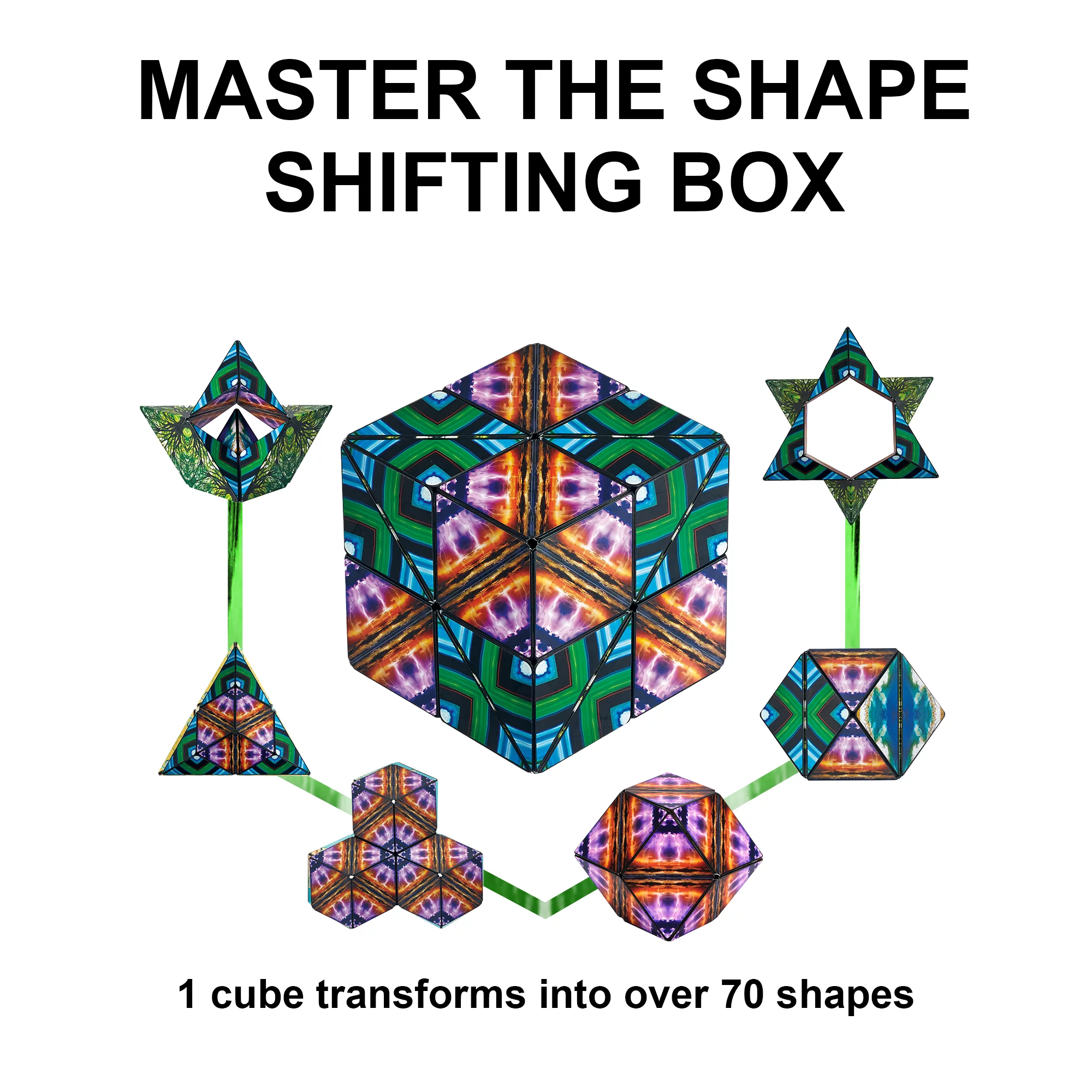 SHASHIBO Shape Shifting Box – Patented Fidget Cube ?C Shashibo Cube Magnet Fidget Toy Transforms Into Over 70 Shapes (Elements) - Image 7