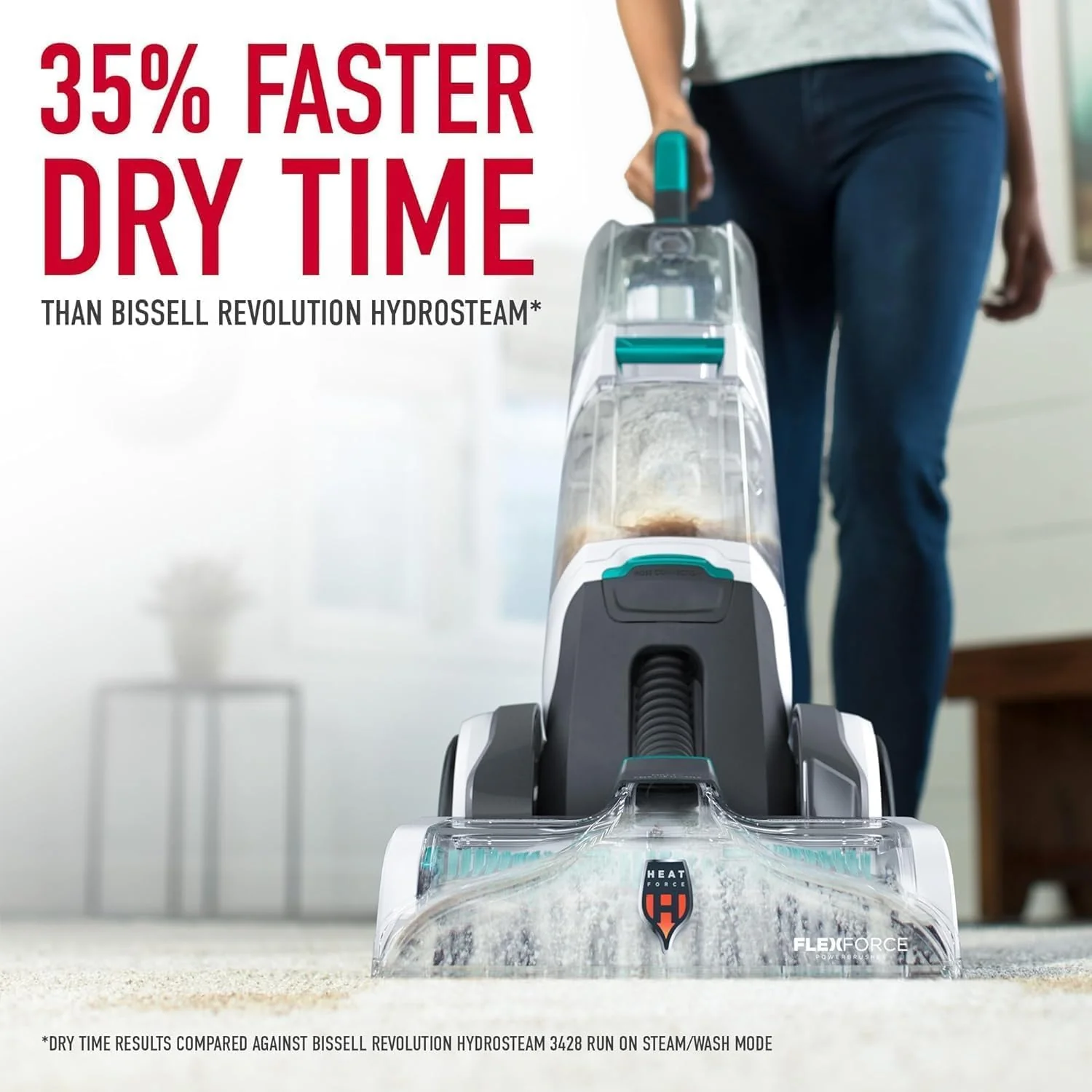 Hoover SmartWash+ Automatic Carpet Cleaner Machine, for Carpet and Upholstery, Deep Cleaning Carpet Shampooer, Carpet Deodorizer and Pet Stain Remover FH52000, Turquoise - Image 2
