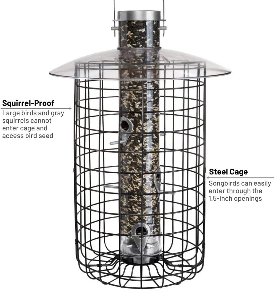 Droll Yankees 344305 Squirrel Proof, Caged Sunflower Bird Feeder, 20-Inch, Black - Image 4