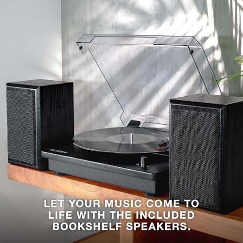 Victrola The Quincy 6-in-1 Bluetooth Record Player & Multimedia Center with Built-in Speakers ?C 3-Speed Turntable, CD & Cassette Player, AM/FM Radio, Wireless Music Streaming (Natural) - Image 18