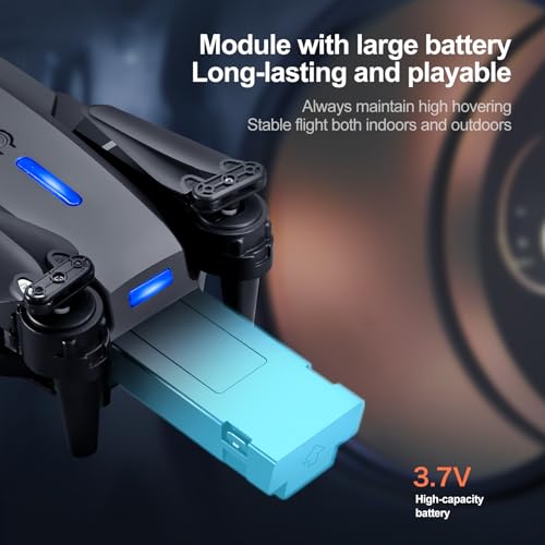 E88 Drone with Screen Controller with SD card, Foldable Mini Drone for Beginners, 2 Batteries, 360?? Flips Waypoint Fly, Active Obstacle Avoidance, One Key Take Off/Landing. (2 batteries – Black) - Image 6