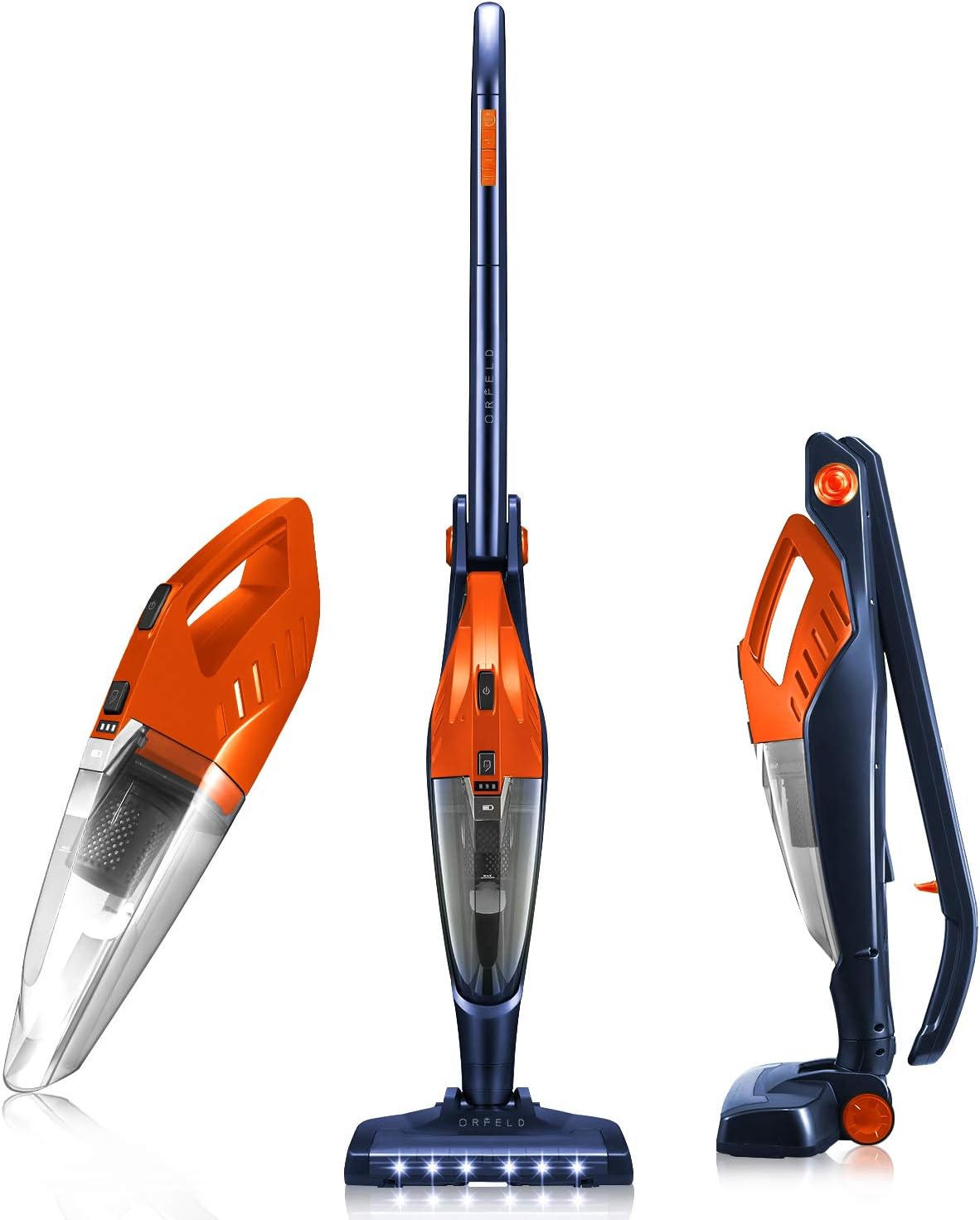 Cordless Vacuum, ORFELD Stick Vacuum Cleaner 4 in 1 Lightweight, Upright Vacuum Cleaner, Up to 40 Mins Runtime, Excellent for Hardwood Floor Carpet Pet Hair Car